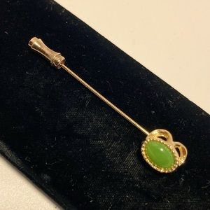 Stunning Imperial JADE Gold filled  tie pin
